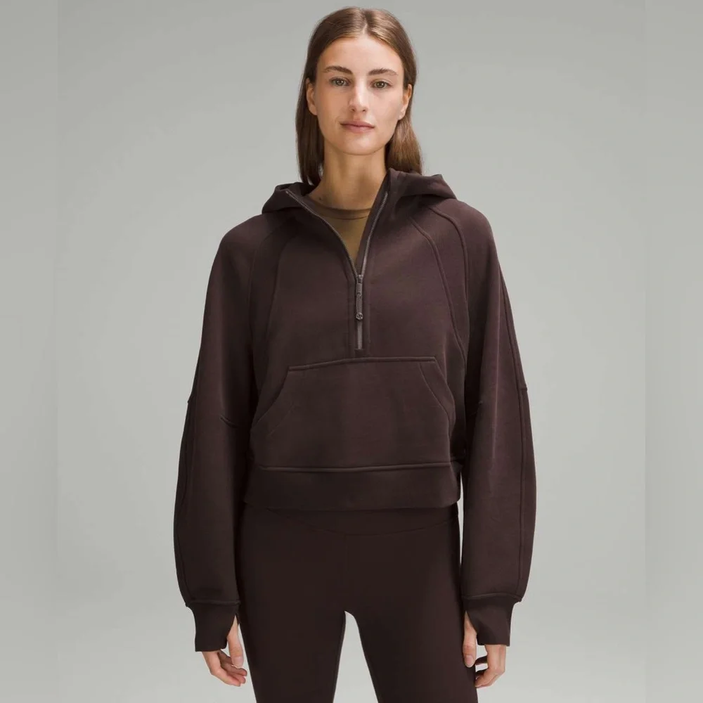 ESPRESSO 1/2 ZIP SCUBA HOODIE